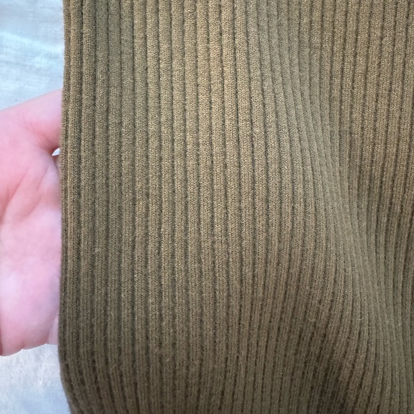 Aritzia Wilfred ribbed midi dress olive greenish brown size 2XS - Picture 4 of 5